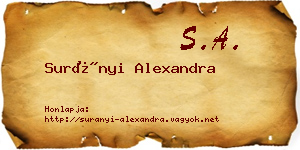 Surányi Alexandra névjegykártya